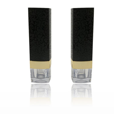 Cantik Hitam Kosong Lipstick Kemasan Tabung 21 * 72.7mm Logo pribadi