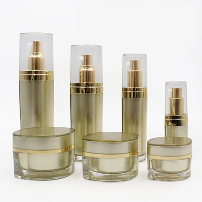 Hot Stamped Cosmetic Packaging Set Dengan Cap Pump Pc308 Frosted Clear Cover Cap Acrylic