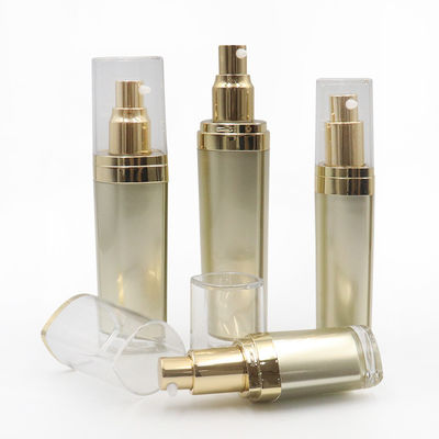 Hot Stamped Cosmetic Packaging Set Dengan Cap Pump Pc308 Frosted Clear Cover Cap Acrylic