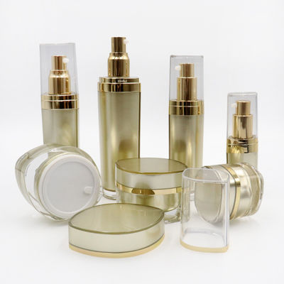 Hot Stamped Cosmetic Packaging Set Dengan Cap Pump Pc308 Frosted Clear Cover Cap Acrylic
