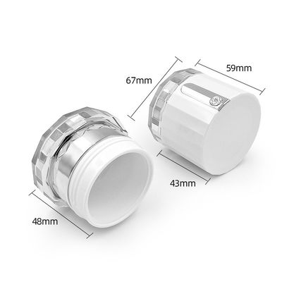 Transparan 50g Cosmetic Cream Jar Dengan Logo Berlian Custom Acrylic Packaging Jar