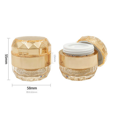 Disesuaikan 50g Acrylic Cosmetic Jar Diamond Jar Desain Skin Care Cream Container