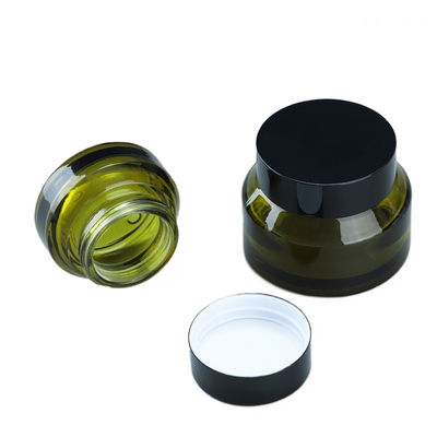 Botol kemasan kosmetik kaca bulat dengan cetak layar sutra