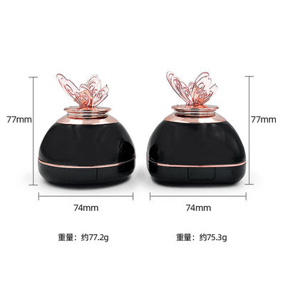 Travel Friendly Round Compact Powder Cushion Case Transparan Kompatibilitas yang dapat diisi ulang