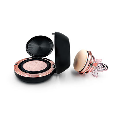 Travel Friendly Round Compact Powder Cushion Case Transparan Kompatibilitas yang dapat diisi ulang