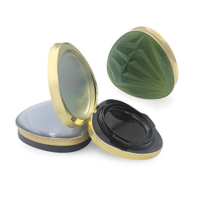 Transparan Bulat Snap Penutupan Cushion Foundation Case Dengan Dewy Finish