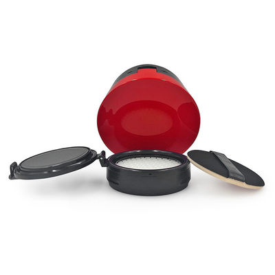 Round Dewy Reusable Compact Powder Cushion Foundation Case Refillable Perjalanan Ramah
