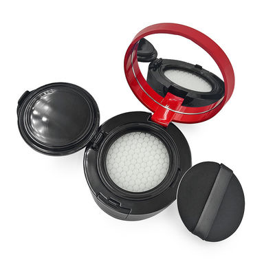 Round Dewy Reusable Compact Powder Cushion Foundation Case Refillable Perjalanan Ramah